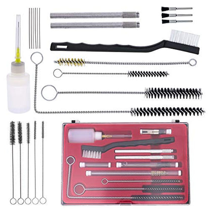 TCP Global 23 Piece Airbrush Cleaning Kit with Case - Paint Gun Cleaning