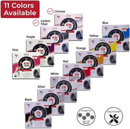 All-Fit Automotive Rim Trim – Fits Up to 4 24" Wheels (3/8″ Width - Purple) - color: Purple