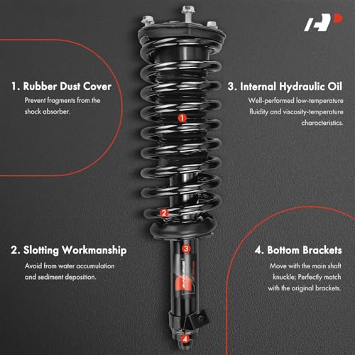 A-Premium Front Complete Strut Assemblies with Coil Springs, Set of 2