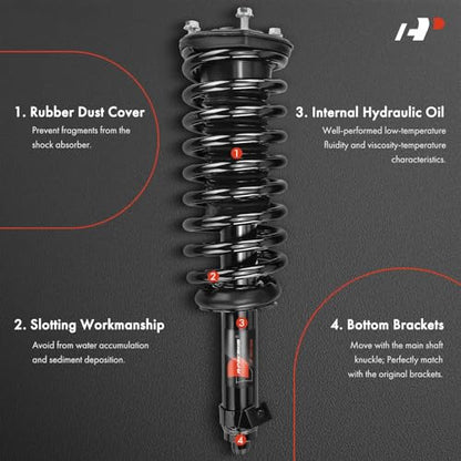 A-Premium Front Complete Strut Assemblies with Coil Springs, Set of 2