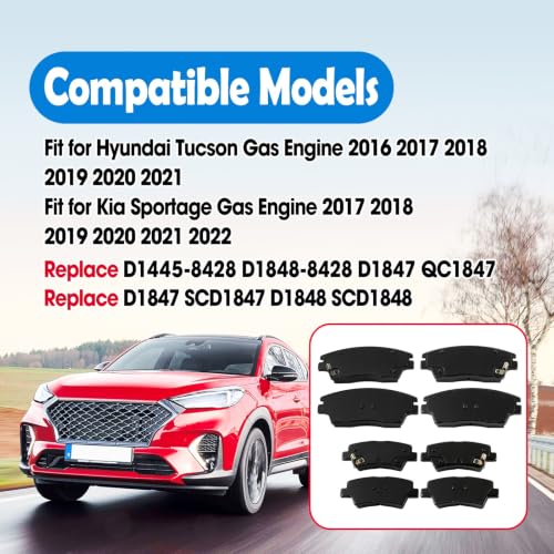 Brake Pads Fit for Hyundai Tucson 2016-2021 Kia Sportage 2017-2022