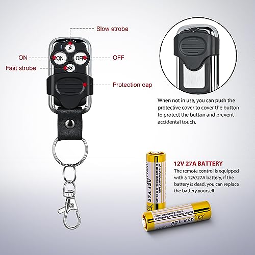 Nilight 14AWG Remote Wiring Harness Wireless Strobe Switch 12V 20A 1Lead - color: 14AWG-1 Lead Remote +Flash
