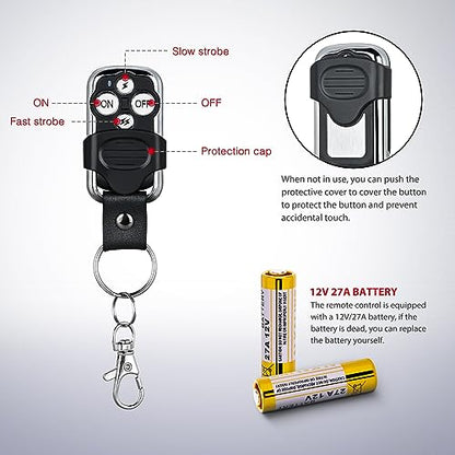 Nilight 14AWG Remote Wiring Harness Wireless Strobe Switch 12V 20A 1Lead - color: 14AWG-1 Lead Remote +Flash