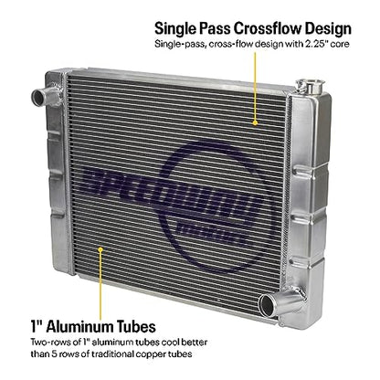26 Inch Aluminum Radiator, For Chevy SBC/BBC, Crossflow - size: 26" Wide