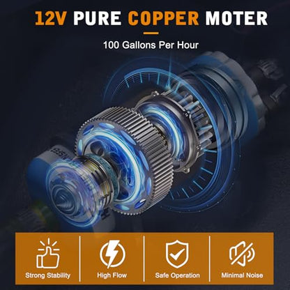 External Inline Fuel Pump 100GPH,Electric Fuel Pump High Flow 12V Universal Electric Fuel Transfer Pump 360LPH (12V-Single Pump) - color: 12V-Single Pump