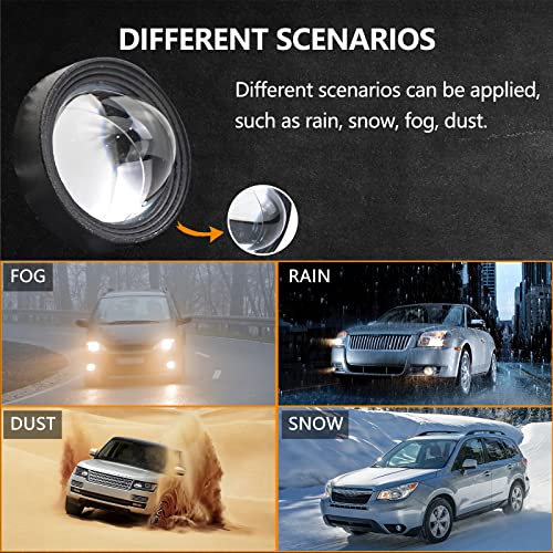 Motorcycle LED Driving Fog Lights Headlight, 12000LM Mini Fog Lights 60W 6000K Super Bright Amber White Aux Spotlight for Motorcycle Truck ATV SUV Car Yacht, 2 Pack