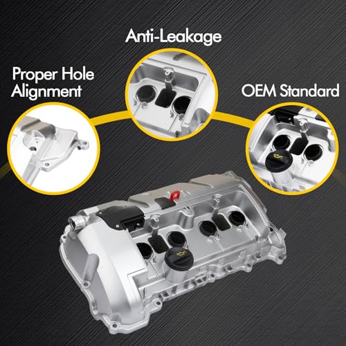 Aluminum Engine Valve Cover Compatible with 2007-2016 Mini Cooper 1.6 Non-Turbo Part 11127646554 11127553799 11127567162 11127567791