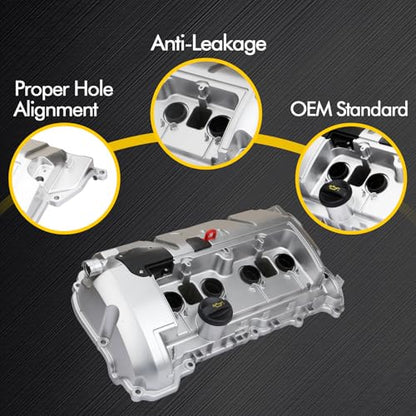 Aluminum Engine Valve Cover Compatible with 2007-2016 Mini Cooper 1.6 Non-Turbo Part 11127646554 11127553799 11127567162 11127567791