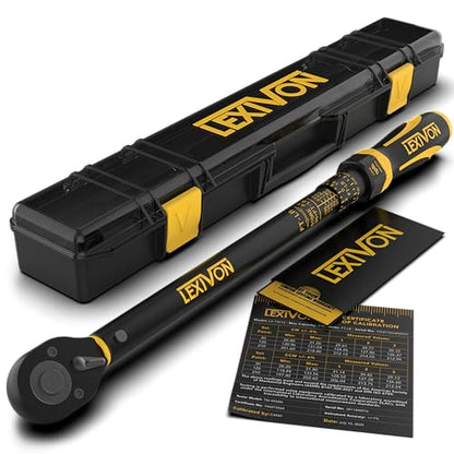 LEXIVON Torque Wrench, 1/2-Inch Drive, Dual Scale 30-210 FT-LB (40.7-284.7 N·m), Premium Rubber-Grip Handle, Deluxe Hybrid Case (LX-TW12) - size: 1/2"DR. 30–210 FT-LB