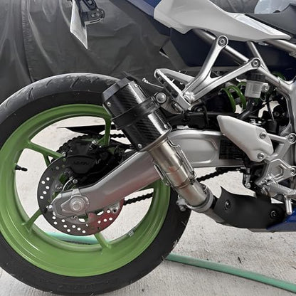 Motorcycle Exhaust, 2 inch Inlet Motorcycle Muffler, Slip On Muffler Exhaust with Mid Pipe, Fits Honda Kawasaki Z900 GSXR750 CBR650 more