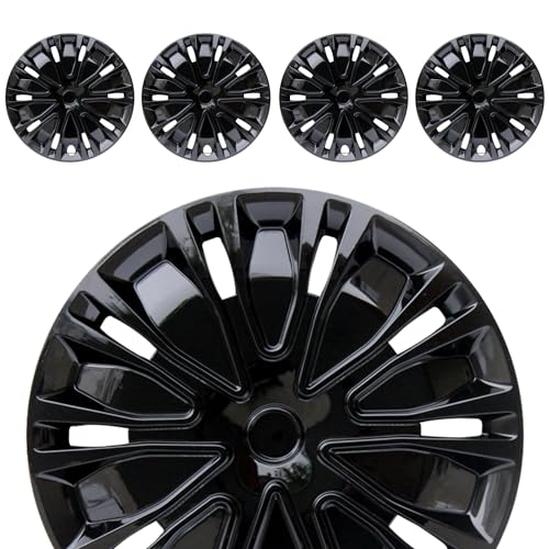 16 inch Hubcaps ABS Replacement for Steel Wheel（Non-Alloy） Snap-on Set of 4 - color: BK-Black, size: 16-inch