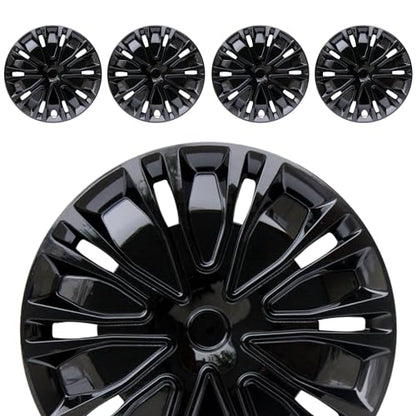 16 inch Hubcaps ABS Replacement for Steel Wheel（Non-Alloy） Snap-on Set of 4 - color: BK-Black, size: 16-inch