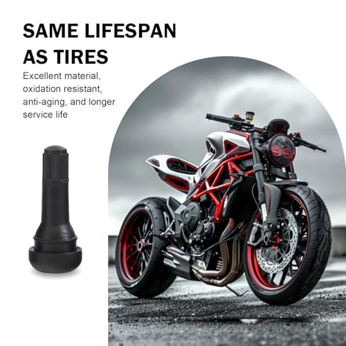 Qurbun 5 PCS TR413 Tire Valve Stems, Rubber Snap-in Short Tubeless Tire Valve Stem, Air-Tight Seal Valve Stem Replacement Kit, Fit for 0.453 inch Rim Holes on Standard Vehicle Tires (Black) - size: 5 PCS # TR413