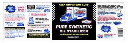 Lucas Oil Motor Additive, Pure Synthetic Oil Stabilizer, Synthetic, 1 gal Jug, Each - size: 4 Quart, style: 4 Pack