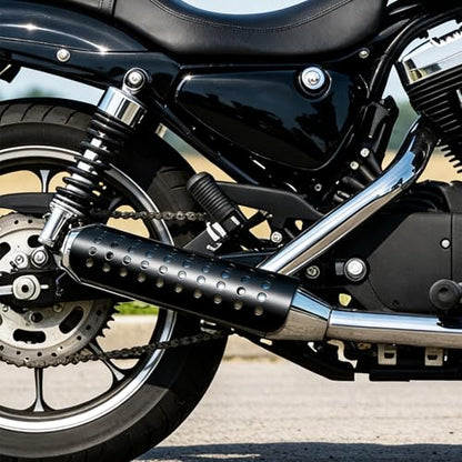 Universal Motorcycle Exhaust Heat Shield, Metal Shield Intake Baffle Cover with 90-110mm Clamps (Black) - color: black