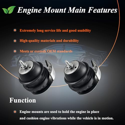 Engine Motor Mount Set 2Pcs for Cadillac 2003-2014 CTS, 2004-2008 2009 SRX