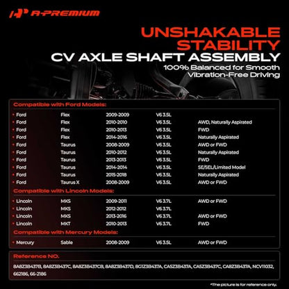 A-Premium Front Left Driver Side CV Axle Shaft Assembly - style: Front Driver Side
