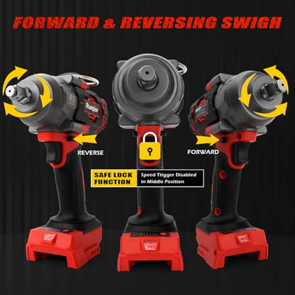 Cordless Impact Wrench 1/2" Compatible with Milwaukee 18V Battery - color: Red 1360n 1/2in