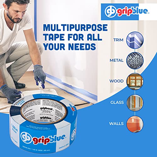 Professional-Grade Blue Painters Tape 2 Inch Wide, 1 Roll - size: 2 in/1.88 (Single Roll)