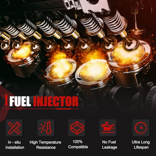 6C5-13761-00-00 Fuel Injectors Set of 4 Compatible with Yamaha 2005-2009 - color: F-6C5-13761-00-00