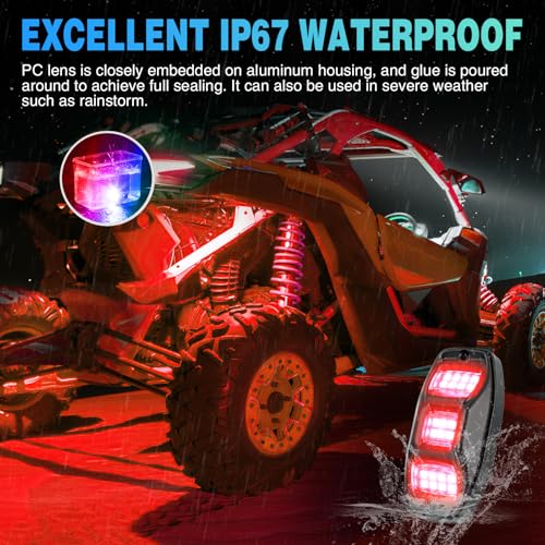 Nilight RGBW LED Rock Lights Kit 4 Pods 22 LEDs Wide Angle Lighting - color: RGBW 22LED, size: 4 Pods