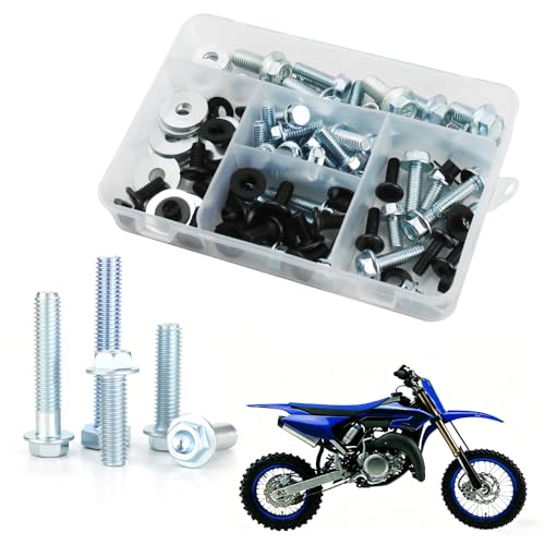 70PCS Bolts Kit Fit for Yamaha YZ65 YZ85 YZ125 YZ250 YZ250F YZ450F YZ250X YZ250FX YZ450FX 1974-2025 – Dirt Bike Mount Screws for Plastics & Bodywork