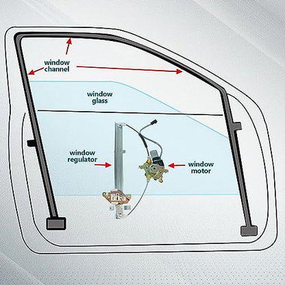 FINDAUTO 741-680 Power Window Regulator for 1998-2004 for NISSAN Frontier - size: Front Right, style: 1998-2004 for Nissan Frontier,2000-2004 for Nissan Xterra