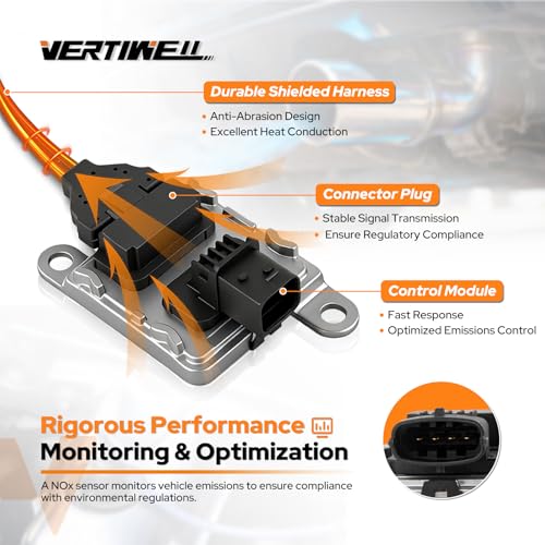 NOx Sensor Outlet Downstream Nitrogen Oxide Sensor Compatible with Volvo VNL VN VNM VHD VT C70 Mack CXU613 CHU613 CXU612 CHU612 MP8 Engine Replaces 904-6033 5WK97366 22303391 853760 S11391