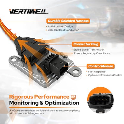 NOx Sensor Outlet Downstream Nitrogen Oxide Sensor Compatible with Volvo VNL VN VNM VHD VT C70 Mack CXU613 CHU613 CXU612 CHU612 MP8 Engine Replaces 904-6033 5WK97366 22303391 853760 S11391