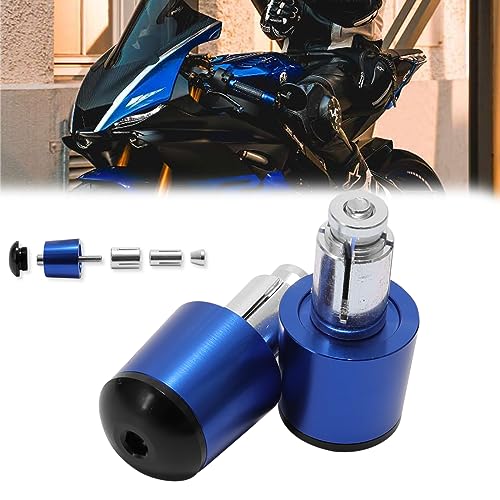 JMTBNO Universal 7/8" 22MM Motorcycle Hand Grips Motorcycle Handlebar Black - color: Blue, size: Motorcycle Bar End