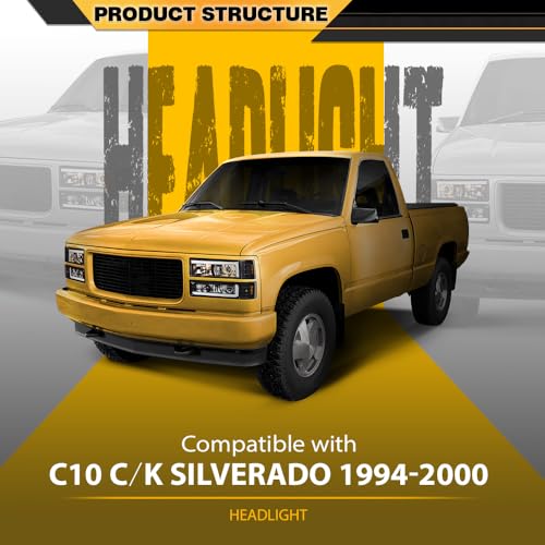 CNNELL Headlights Bumper & Corner Light LED DRL Fit Chevy/GMC 1994-1999 - size: Fit Chevy/GMC 1992-1999