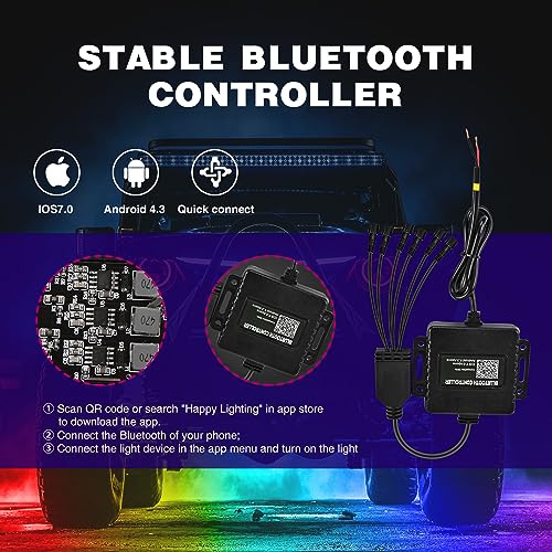 Nilight RGB LED Rock Lights Kit 6 Pods Underglow Multicolor Neon Pod - color: RGB 3LED, size: 6 Pods