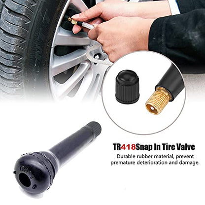 50pcs TR418 Tire Valve Stem Snap-in Valves, 2 Inch Length Rubber Tubeless Tire Valve Stems