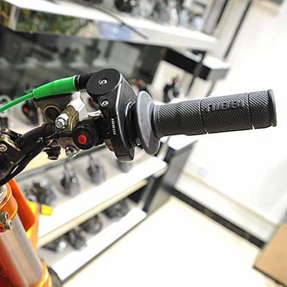 NIBBI Twists Throttle Grip,Dirt Bike Grips with Throttle Cable and Handlebar Grip for SSR125 Pit Bike, 22mm Motorcycle Throttle Assembly - color: Green