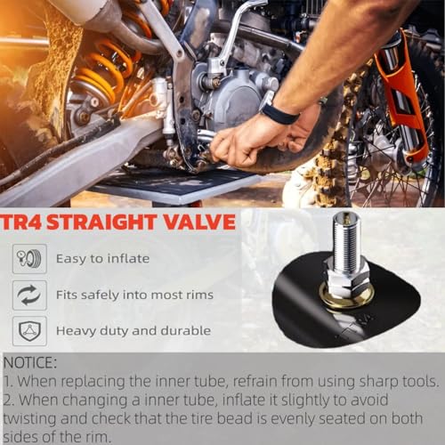 110/100-18 (4.50 X 18) Heavy Duty Motorcycle Tube - 3mm Thick - TR4 Valve