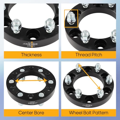 OCPTY 6x5.5 Wheel Spacers 1" for Cadillac for Escalade 1999-2023 Bore 108mm - size: 1 inch