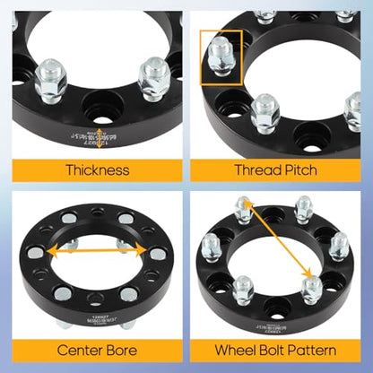 OCPTY 6x5.5 Wheel Spacers 1" for Cadillac for Escalade 1999-2023 Bore 108mm - size: 1 inch
