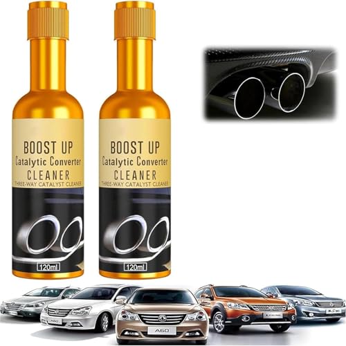 Catalytic Converter Cleaner Auto Parts Engine, Exhaust System Pipe Carbon Removal Cleaner Treatment Additive Oil, Fuel System Treatment Oil Additive for Gas and Diesel Car(120 ml) (2pcs) - color: 2pcs