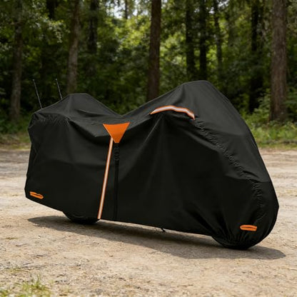 XYZCTEM Motorcycle Cover Heavy Duty Waterproof with Side & Top Box