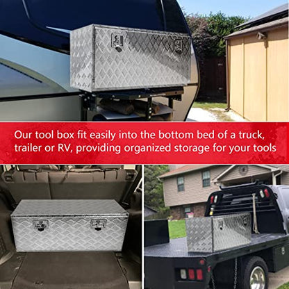 36" x 18" x 18" Truck Tool Box Pickup Truck Bed Toolbox Heavy Duty - color: Silver, size: 36" x 18" x 18"