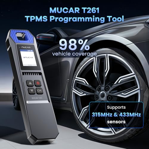 MUCAR T261 TPMS Programming Tool+4PCS MUCAR VENU5 Tire Pressure Sensor with Unlimited Reprogrammability