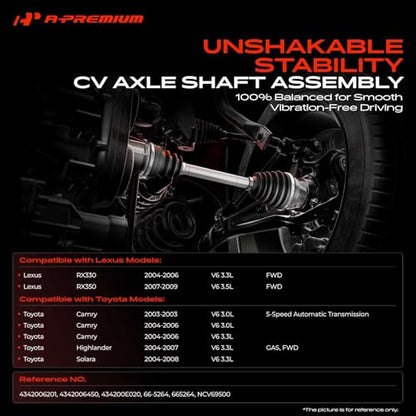 A-Premium Front Left Driver Side CV Axle Shaft Assembly
