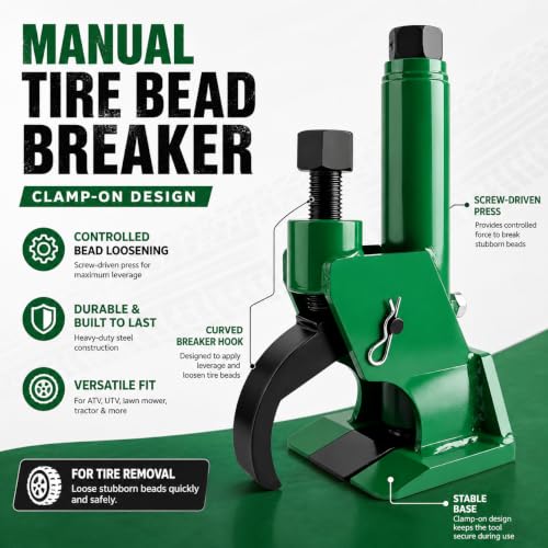 Manual Tire Bead Breaker Tool for ATV, UTV, Motorcycle & Mower Use - color: GREEN