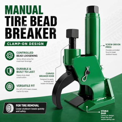 Manual Tire Bead Breaker Tool for ATV, UTV, Motorcycle & Mower Use - color: GREEN