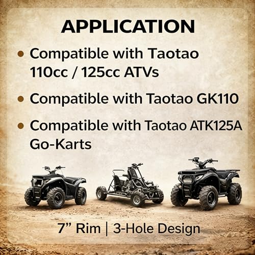 7" ATV Wheel Rim 3-Hole Compatible with Taotao 110CC 125CC ATV
