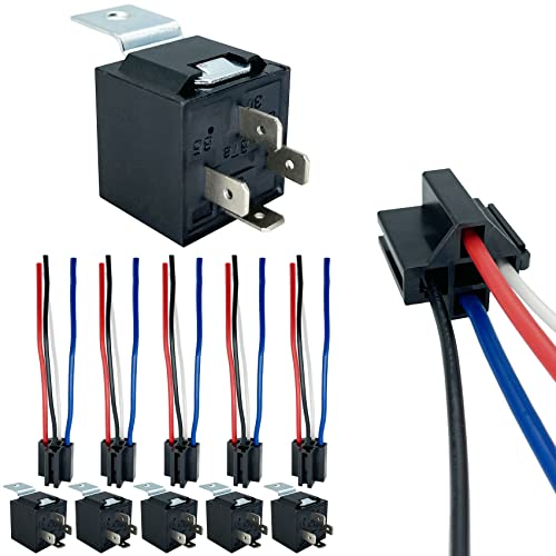 4-pin 40/30AMP 12V DC Relay Kit, SPST Automotive Relays, Pack of 6 - size: 6 pack
