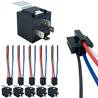 4-pin 40/30AMP 12V DC Relay Kit, SPST Automotive Relays, Pack of 6 - size: 6 pack