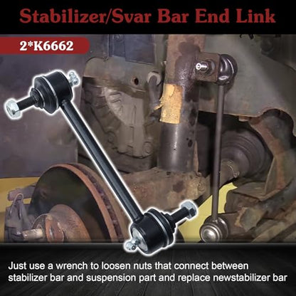 2* K6662 Rear Sway Bar Link - Stop Squeaking & Restore Control - color: 2*K6662, size: Sway Bar Link
