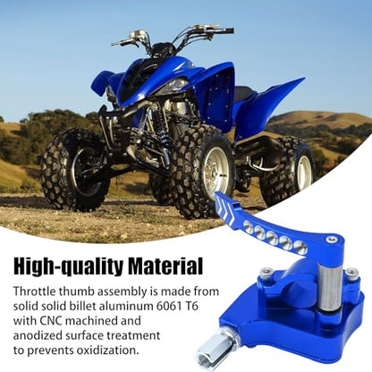 EATAKWARD Universal Billet CNC 7/8 inch ATV Throttle Lever Thumb Controller Thumb Throttle Replacement for Yamaha Raptor 350 660 700 HD TRX 400EX Replacement for Suzuki LTR450 250 500 LTZ400 250 etc - color: Blue//