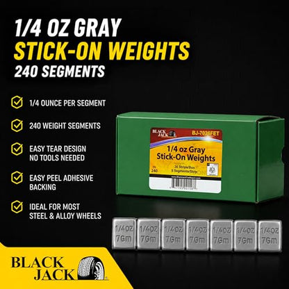 Blackjack Stick-on Weights on White USA Tape (1/4 OZ Gray) - size: 1/4 OZ Gray